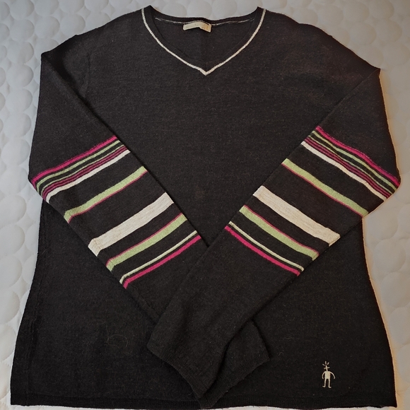 Smartwool Sweaters - Chocolate Brown Striped Sweater XL Smartwool